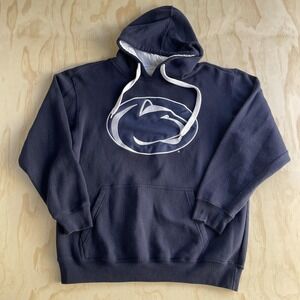 Penn State Nittany Lions Hoodie Sweatshirt Mens Large Blue NCAA Football E5